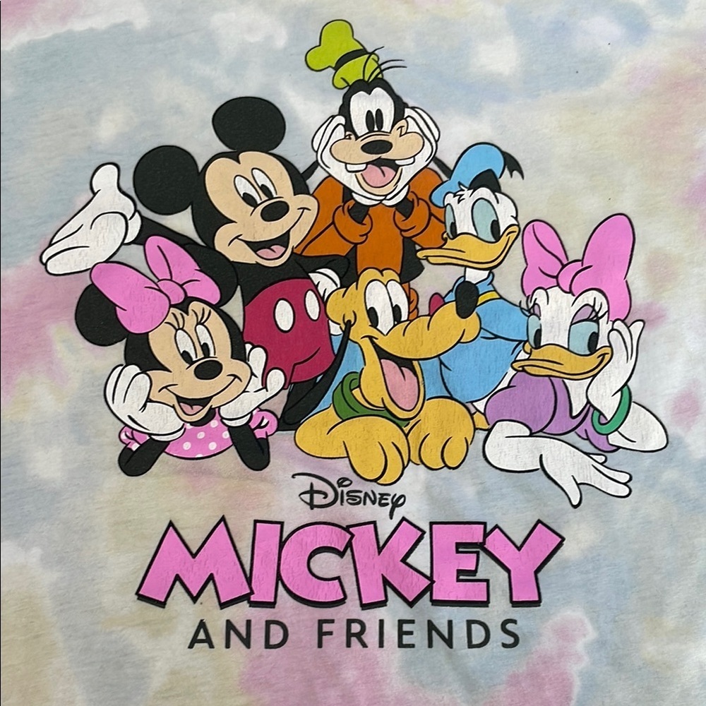Disney Mickey and Friends Pastel Tie-Dye Kids T-Shirt - Picture 2 of 7